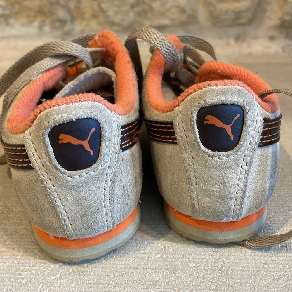Puma Roma Kinder Fit Tan Brown Orange sneakers Baby Size 5